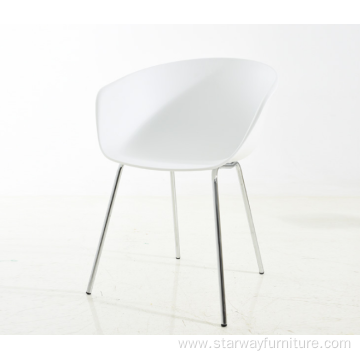 Modern Leisure PP Seat with chrome metal armchair